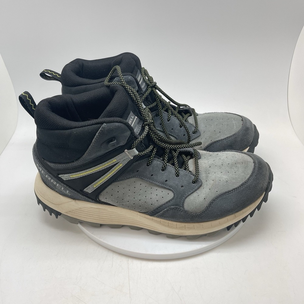Merrell Wildwood Hiking Boots Mens 13 Granite Gray Waterproof Suede J068029